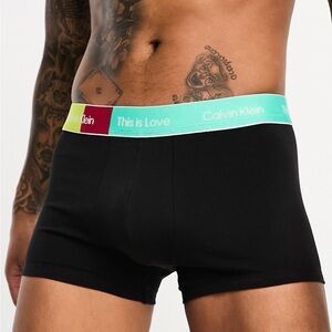 Calvin Klein This Is Love Pride Boxer Brief Trunk Black/Rainbow Mens Size 3XL